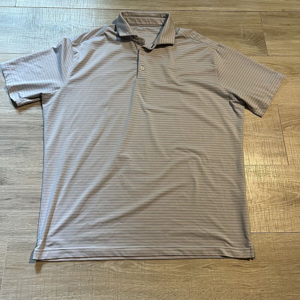 Mizzen Main Polo Mens Large Blue Classic Stretch Golf Performance Phil Mickelson
